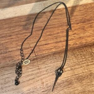 Amano Studio Antique Bronze Hummingbird Skull Pendant Necklace